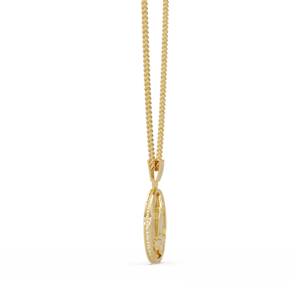 Praying Hands Lab Grown Diamond Medallion Pendant Necklace - HIGHCARAT DIAMONDS