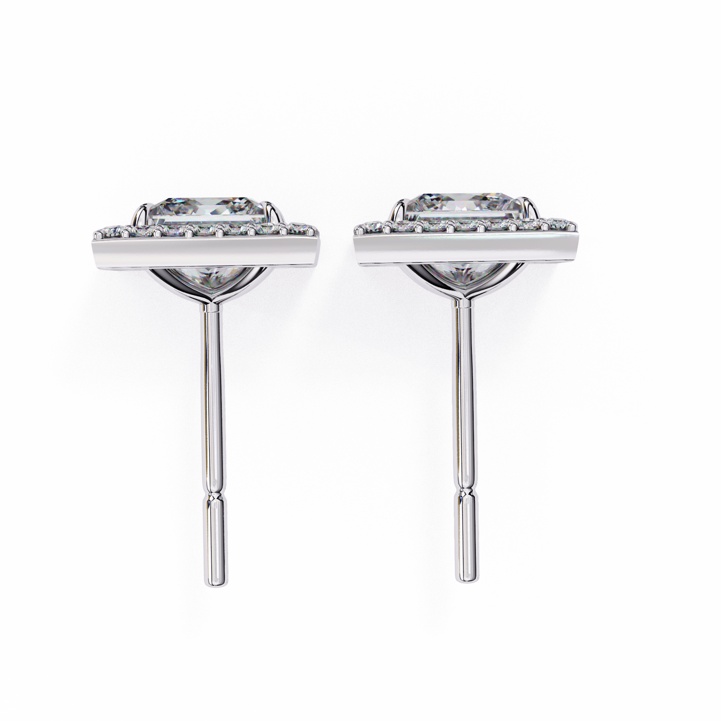 Princess And Round Cut Diamond Classic Unique Art Deco Stunning Vintage Stud Earring Gift For Her - HIGHCARAT DIAMONDS