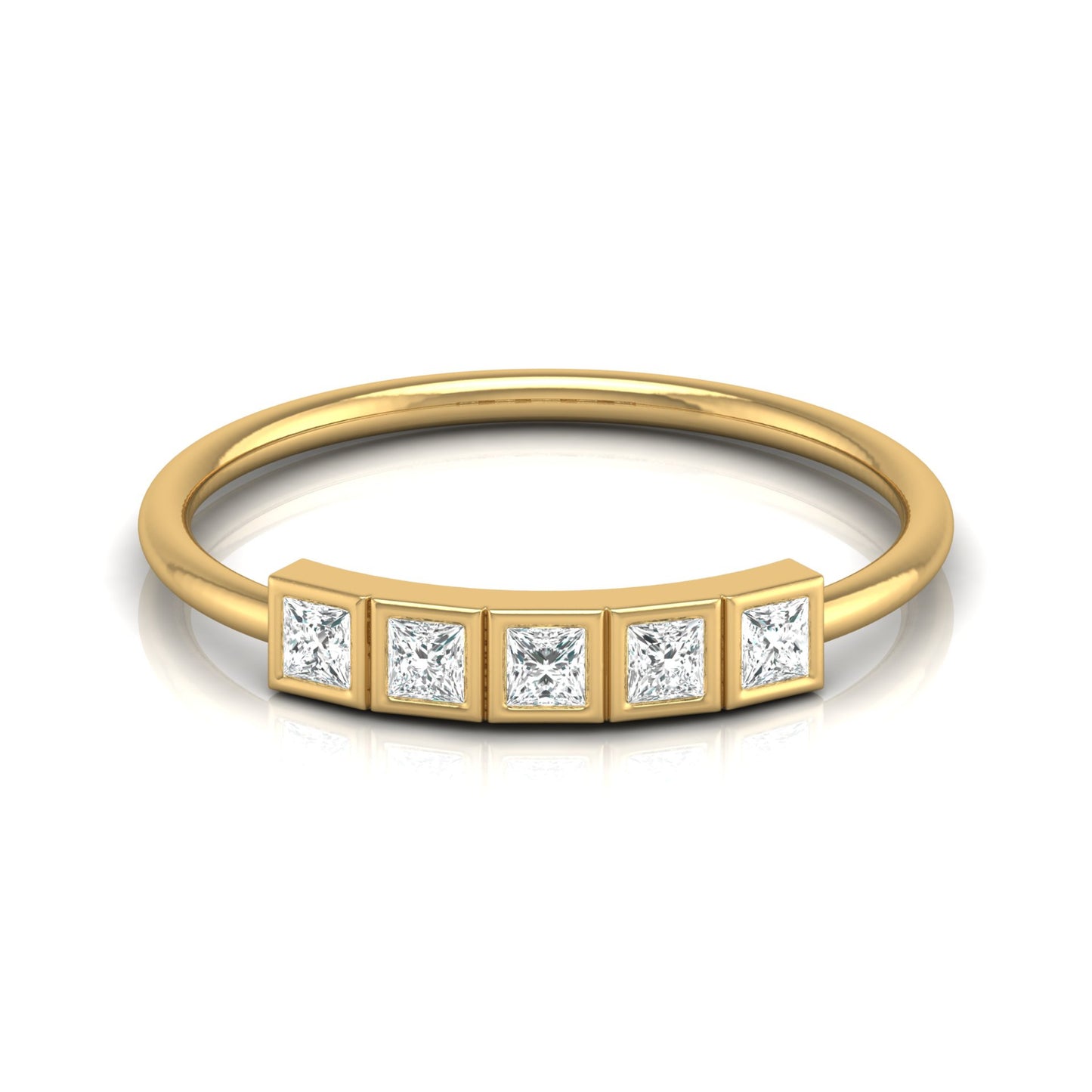 Princess Cut 5 Stone Diamond Wedding Ring Budget Friendly Band Ring In Natural Or Labgerown