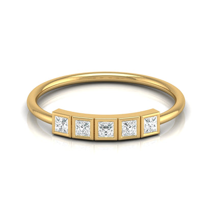Princess Cut 5 Stone Diamond Wedding Ring Budget Friendly Band Ring In Natural Or Labgerown