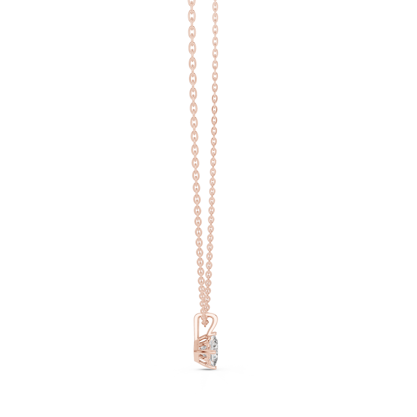 Elegant Princess Cut Labgrown Diamond Solitaire Pendant For Her In 18K Solid rose Gold - HIGHCARAT DIAMONDS