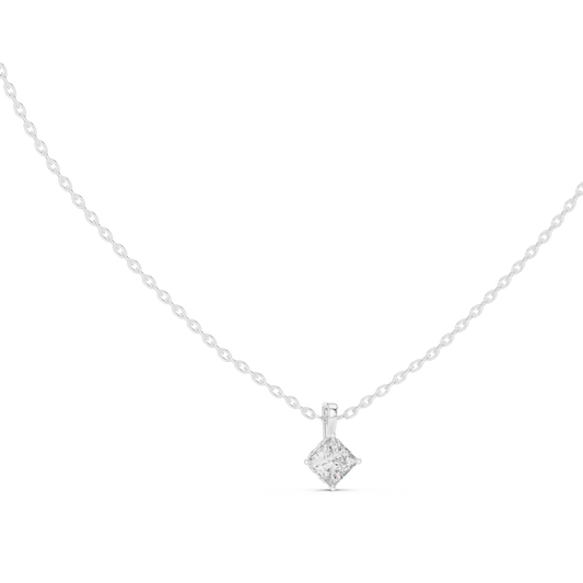 Elegant Princess Cut Labgrown Diamond Solitaire Pendant For Her In 18K Solid rose Gold - HIGHCARAT DIAMONDS