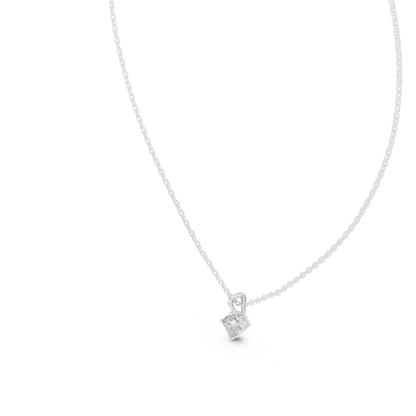 Elegant Princess Cut Labgrown Diamond Solitaire Pendant For Her In 18K Solid rose Gold - HIGHCARAT DIAMONDS