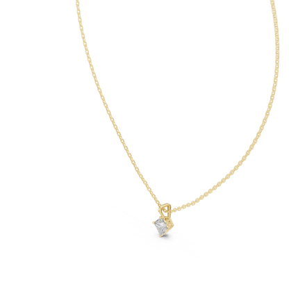 Elegant Princess Cut Labgrown Diamond Solitaire Pendant For Her In 18K Solid rose Gold - HIGHCARAT DIAMONDS