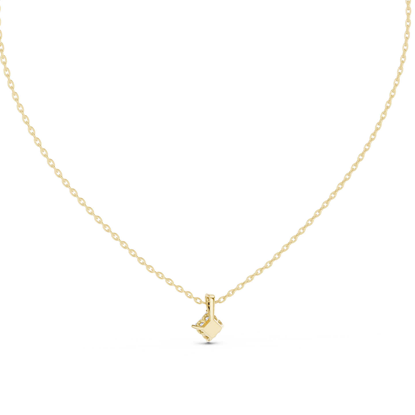 Elegant Princess Cut Labgrown Diamond Solitaire Pendant For Her In 18K Solid rose Gold - HIGHCARAT DIAMONDS