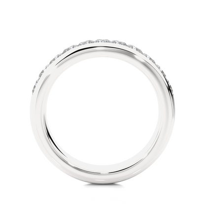 Princess Cut Half Eternity Band In 18K Solid Gold Elegant And Timeless Ring For Her - HIGHCARAT DIAMONDS