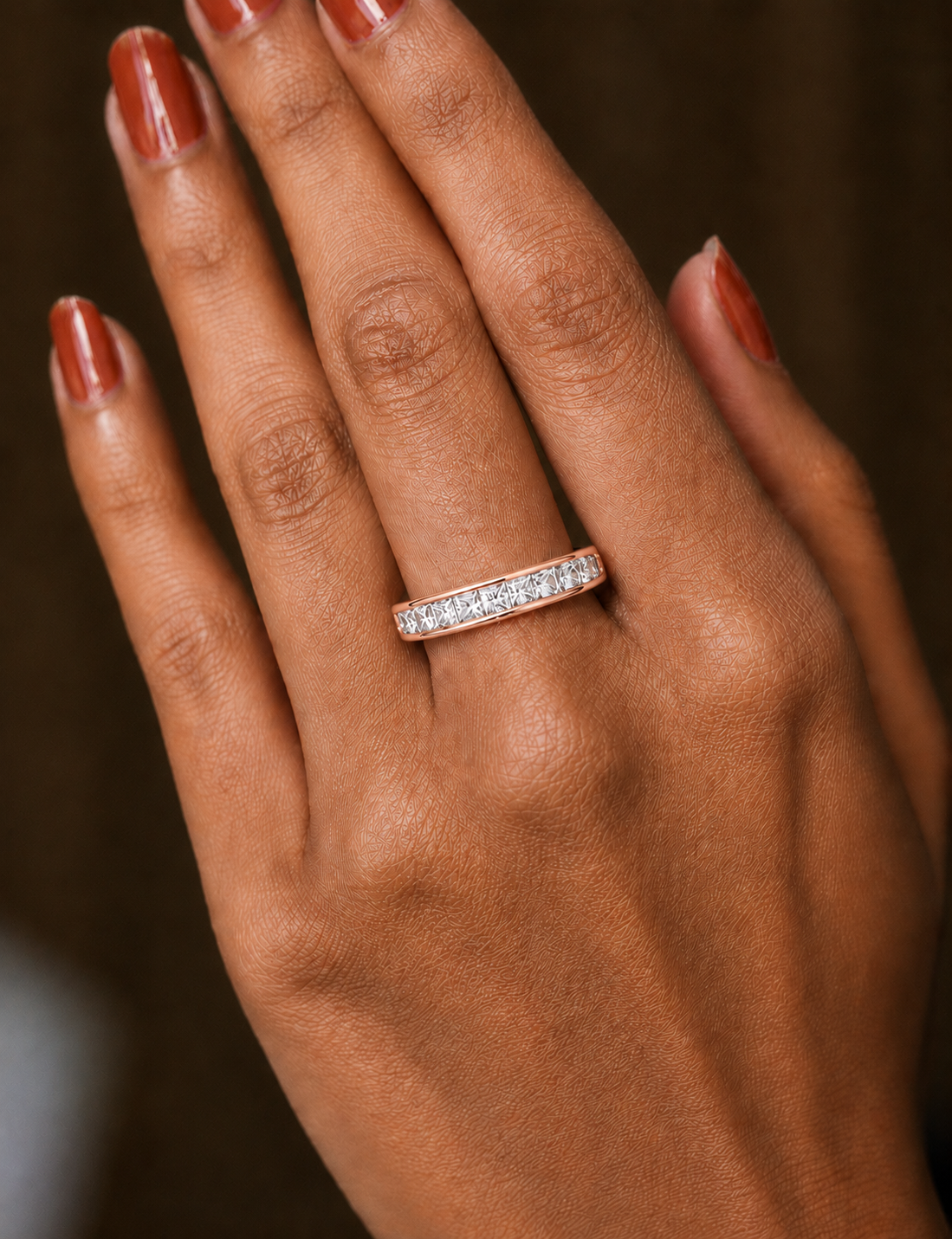 Princess Cut Half Eternity Band In 18K Solid Gold Elegant And Timeless Ring For Her - HIGHCARAT DIAMONDS