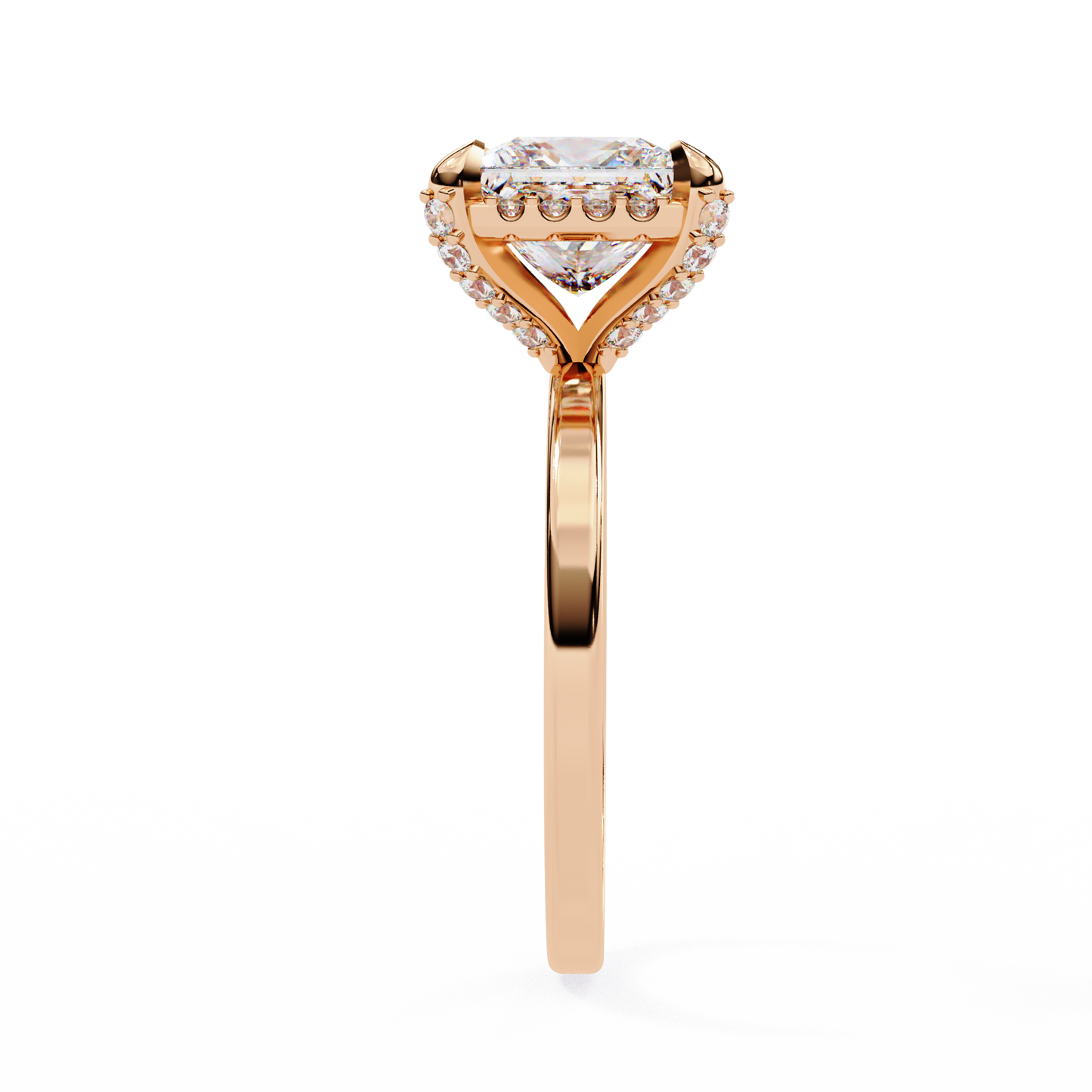 Princess Cut Lab Diamond Solitaire Halo Ring - HIGHCARAT DIAMONDS