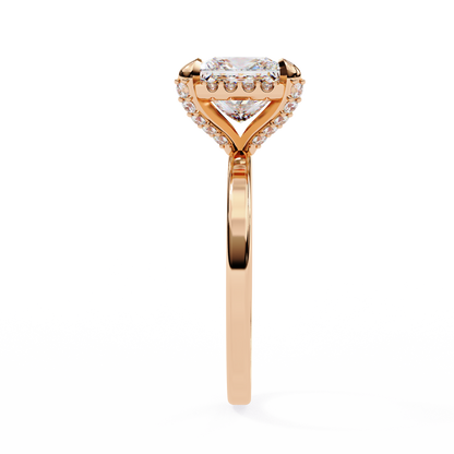 Princess Cut Lab Diamond Solitaire Halo Ring - HIGHCARAT DIAMONDS