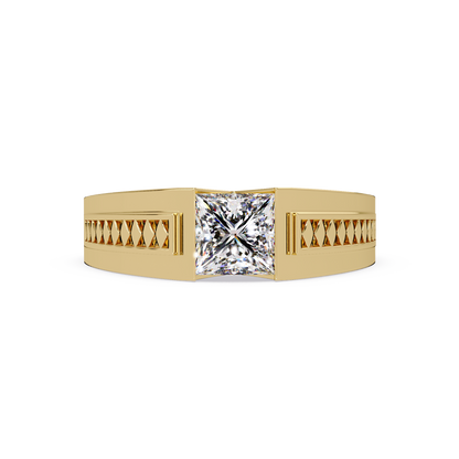 Princess Cut Lab Diamond Men's Geometric Ring - HIGHCARAT DIAMONDS