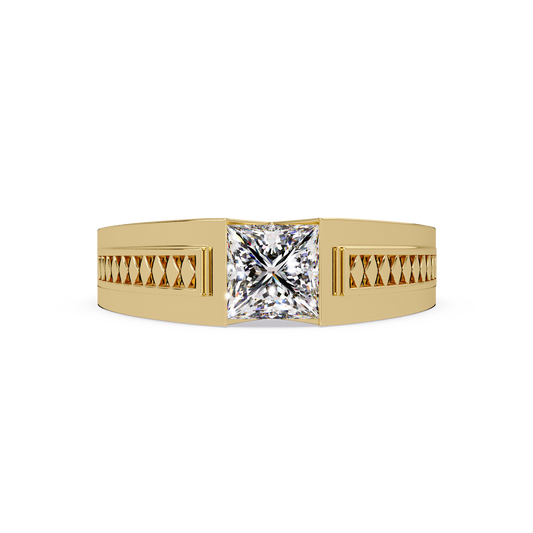 Princess Cut Lab Diamond Men's Geometric Ring - HIGHCARAT DIAMONDS