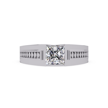 Princess Cut Lab Diamond Men's Geometric Ring - HIGHCARAT DIAMONDS