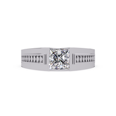 Princess Cut Lab Diamond Men's Geometric Ring - HIGHCARAT DIAMONDS