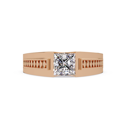 Princess Cut Lab Diamond Men's Geometric Ring - HIGHCARAT DIAMONDS