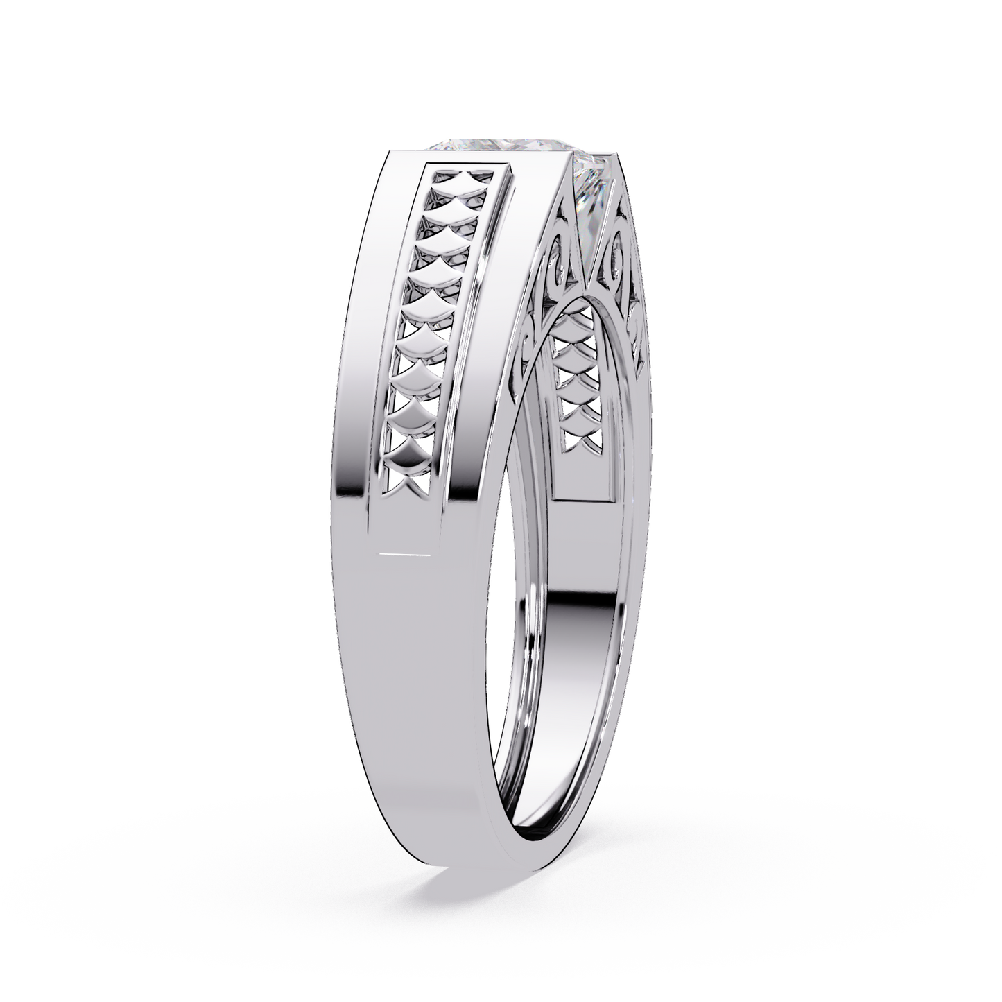 Princess Cut Lab Diamond Men's Geometric Ring - HIGHCARAT DIAMONDS