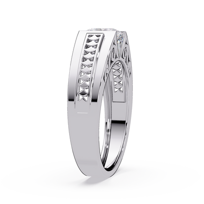 Princess Cut Lab Diamond Men's Geometric Ring - HIGHCARAT DIAMONDS