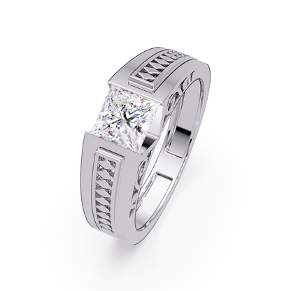 Princess Cut Lab Diamond Men's Geometric Ring - HIGHCARAT DIAMONDS