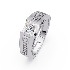 Princess Cut Lab Diamond Men's Geometric Ring - HIGHCARAT DIAMONDS