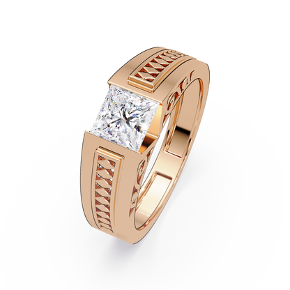 Princess Cut Lab Diamond Men's Geometric Ring - HIGHCARAT DIAMONDS