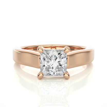 Princess Cut Lab Diamond Solitaire Engagement Ring