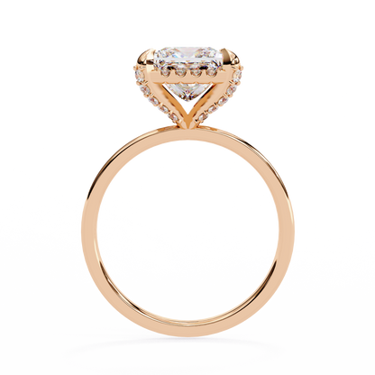 Princess Cut Lab Diamond Solitaire Halo Ring