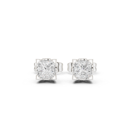 14k Solid Rose Gold Princess Cut Lab Grown Diamond Classic Look For Her Anniversary Gift - HIGHCARAT DIAMONDS