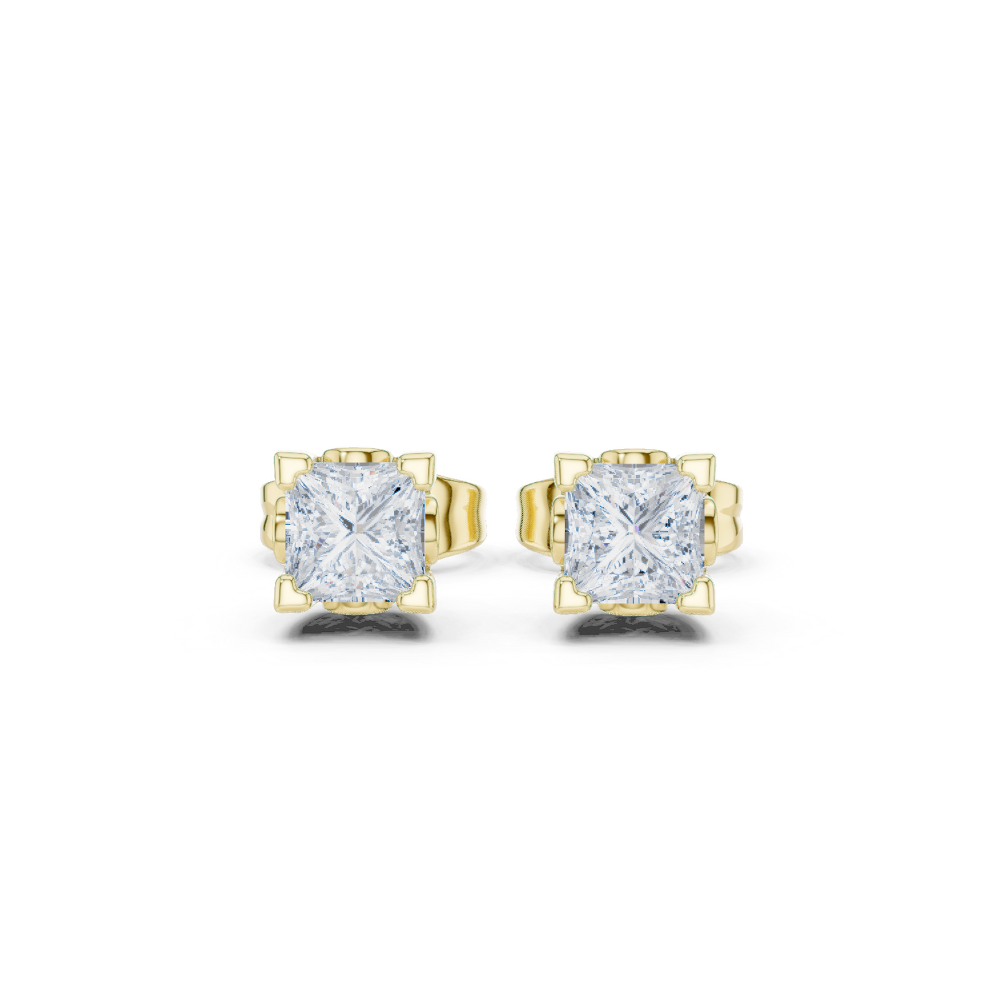 14k Solid Rose Gold Princess Cut Lab Grown Diamond Classic Look For Her Anniversary Gift - HIGHCARAT DIAMONDS