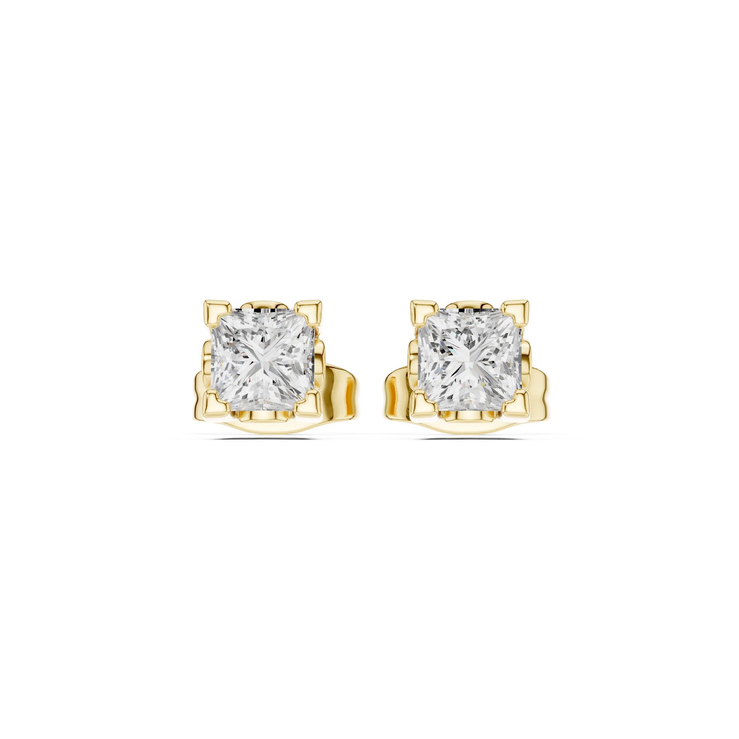 14k Solid Rose Gold Princess Cut Lab Grown Diamond Classic Look For Her Anniversary Gift - HIGHCARAT DIAMONDS