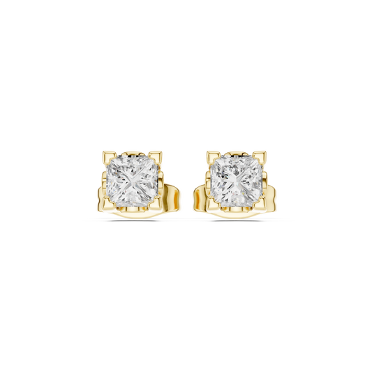 14k Solid Rose Gold Princess Cut Lab Grown Diamond Classic Look For Her Anniversary Gift - HIGHCARAT DIAMONDS