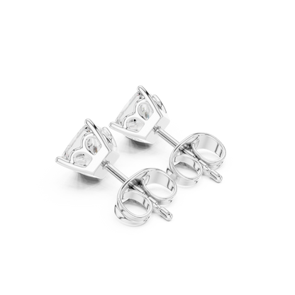 Princess Cut Lab Grown Diamond 18k Solid Gold Party Wear Studs Earrings For Anniversary Gift