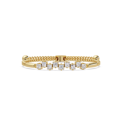 Princess Cut Lab Grown Diamond Adjustable Bracelet - HIGHCARAT DIAMONDS