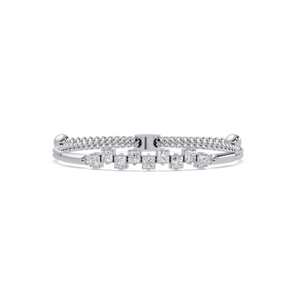 Princess Cut Lab Grown Diamond Adjustable Bracelet - HIGHCARAT DIAMONDS