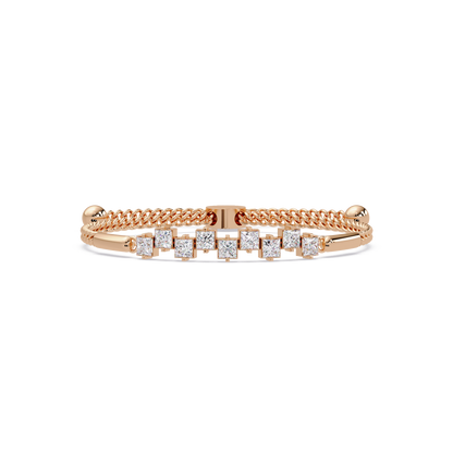 Princess Cut Lab Grown Diamond Adjustable Bracelet - HIGHCARAT DIAMONDS