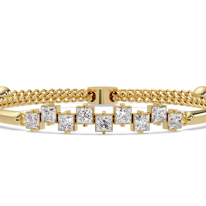 Princess Cut Lab Grown Diamond Adjustable Bracelet - HIGHCARAT DIAMONDS