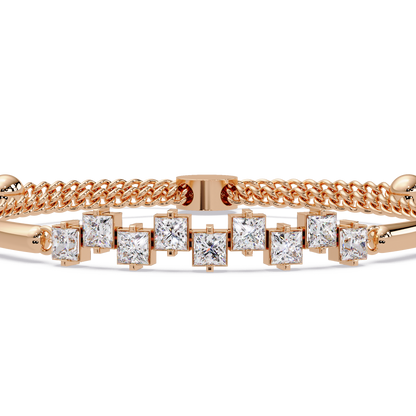 Princess Cut Lab Grown Diamond Adjustable Bracelet - HIGHCARAT DIAMONDS