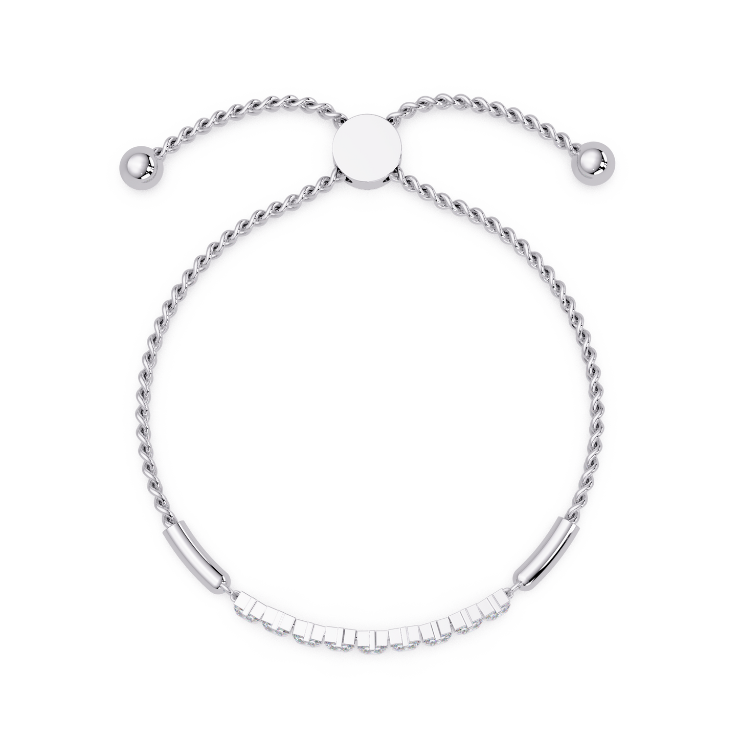 Princess Cut Lab Grown Diamond Adjustable Bracelet - HIGHCARAT DIAMONDS
