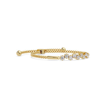 Princess Cut Lab Grown Diamond Adjustable Bracelet - HIGHCARAT DIAMONDS