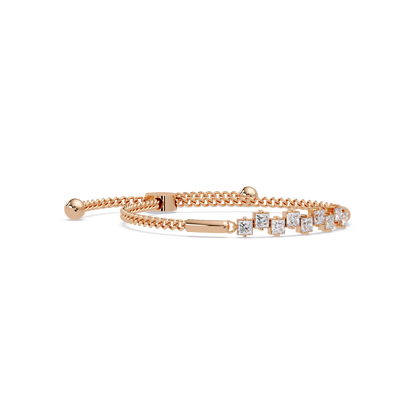 Princess Cut Lab Grown Diamond Adjustable Bracelet - HIGHCARAT DIAMONDS
