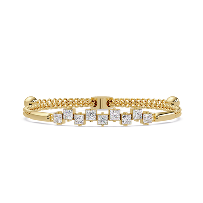 Princess Cut Lab Grown Diamond Adjustable Bracelet - HIGHCARAT DIAMONDS