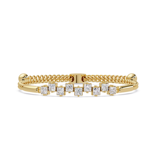 Princess Cut Lab Grown Diamond Adjustable Bracelet - HIGHCARAT DIAMONDS