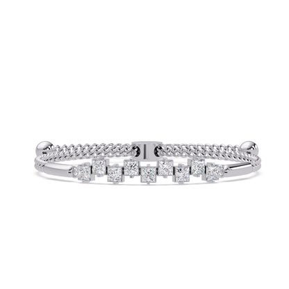 Princess Cut Lab Grown Diamond Adjustable Bracelet - HIGHCARAT DIAMONDS