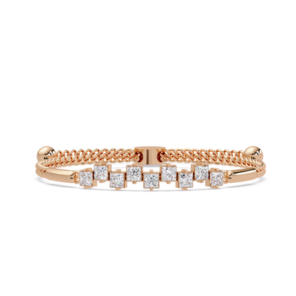 Princess Cut Lab Grown Diamond Adjustable Bracelet - HIGHCARAT DIAMONDS