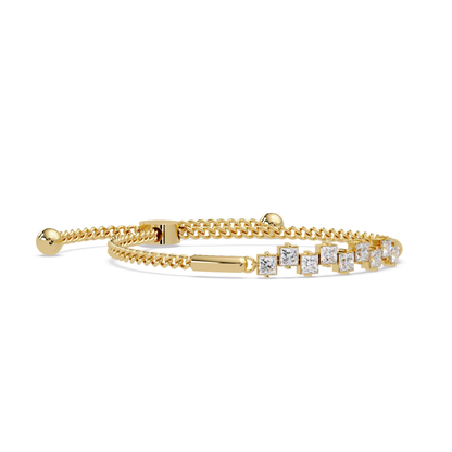 Princess Cut Lab Grown Diamond Adjustable Bracelet - HIGHCARAT DIAMONDS