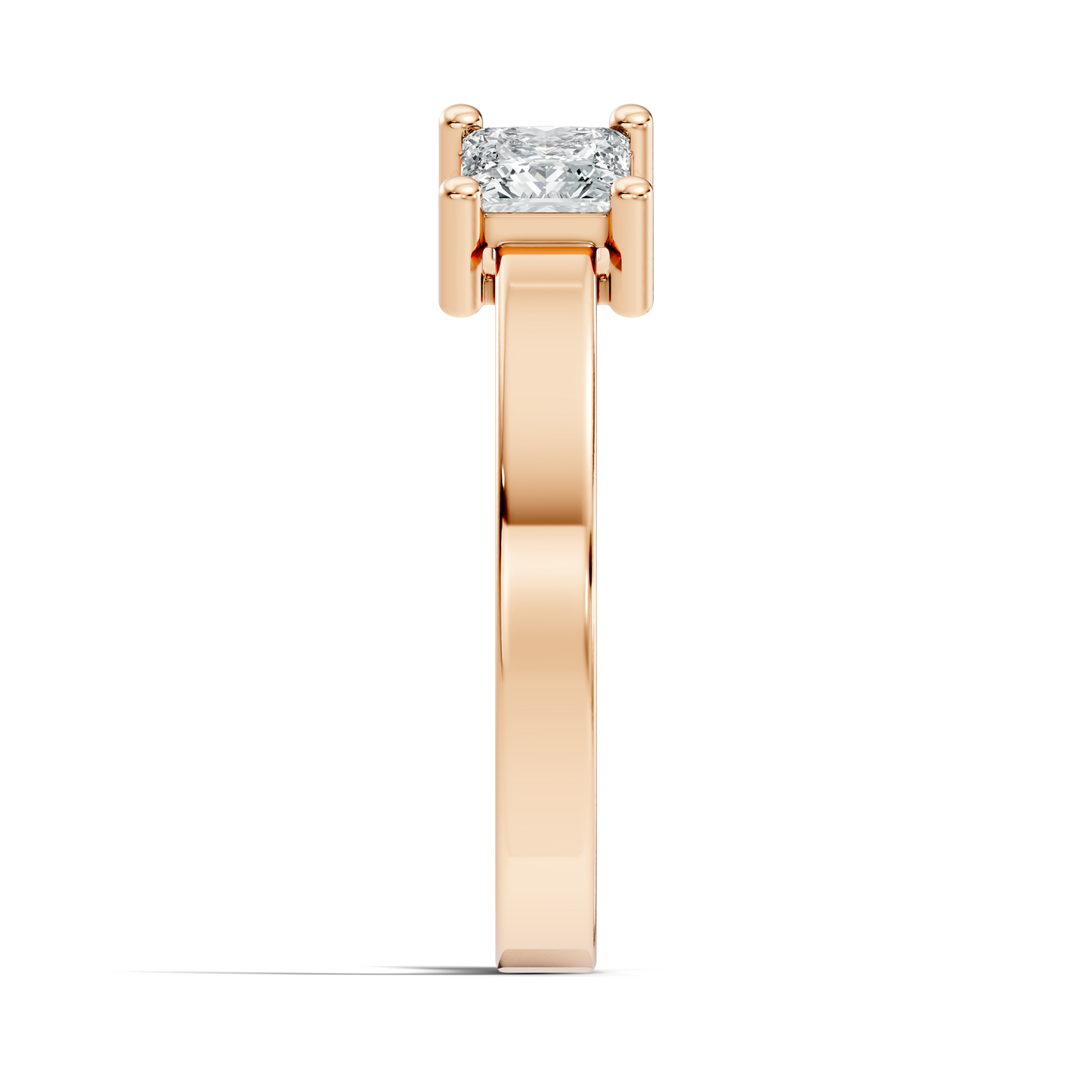 Princess Cut Lab Grown Diamond Antique Cluster Two Stone Dainty Promise Diamond Ring For Her