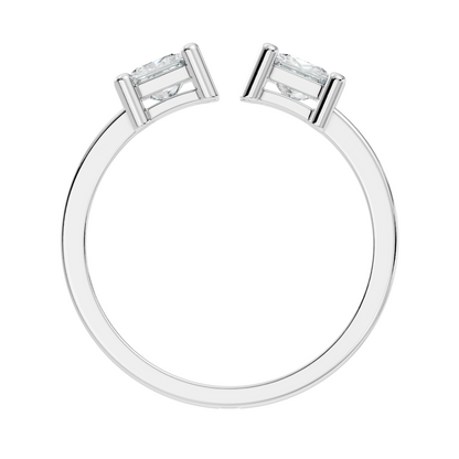 Princess Cut Lab Grown Diamond Antique Cluster Two Stone Dainty Promise Diamond Ring For Her