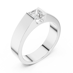 1.00 Ct Princess Cut Lab grown Diamond Classic Vintage Unique Daily Wear Men Diamond Ring - HIGHCARAT DIAMONDS