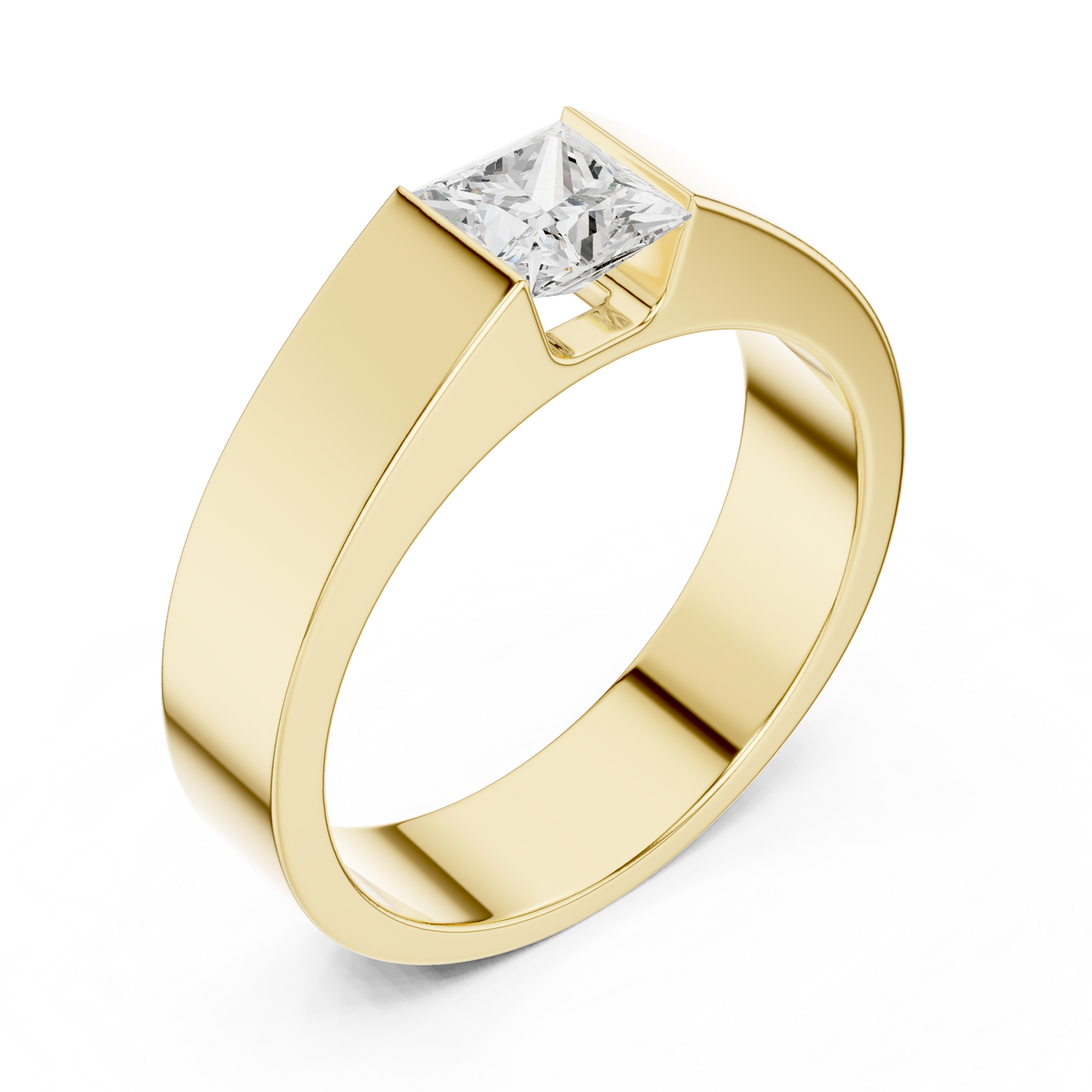 1.00 Ct Princess Cut Lab grown Diamond Classic Vintage Unique Daily Wear Men Diamond Ring - HIGHCARAT DIAMONDS