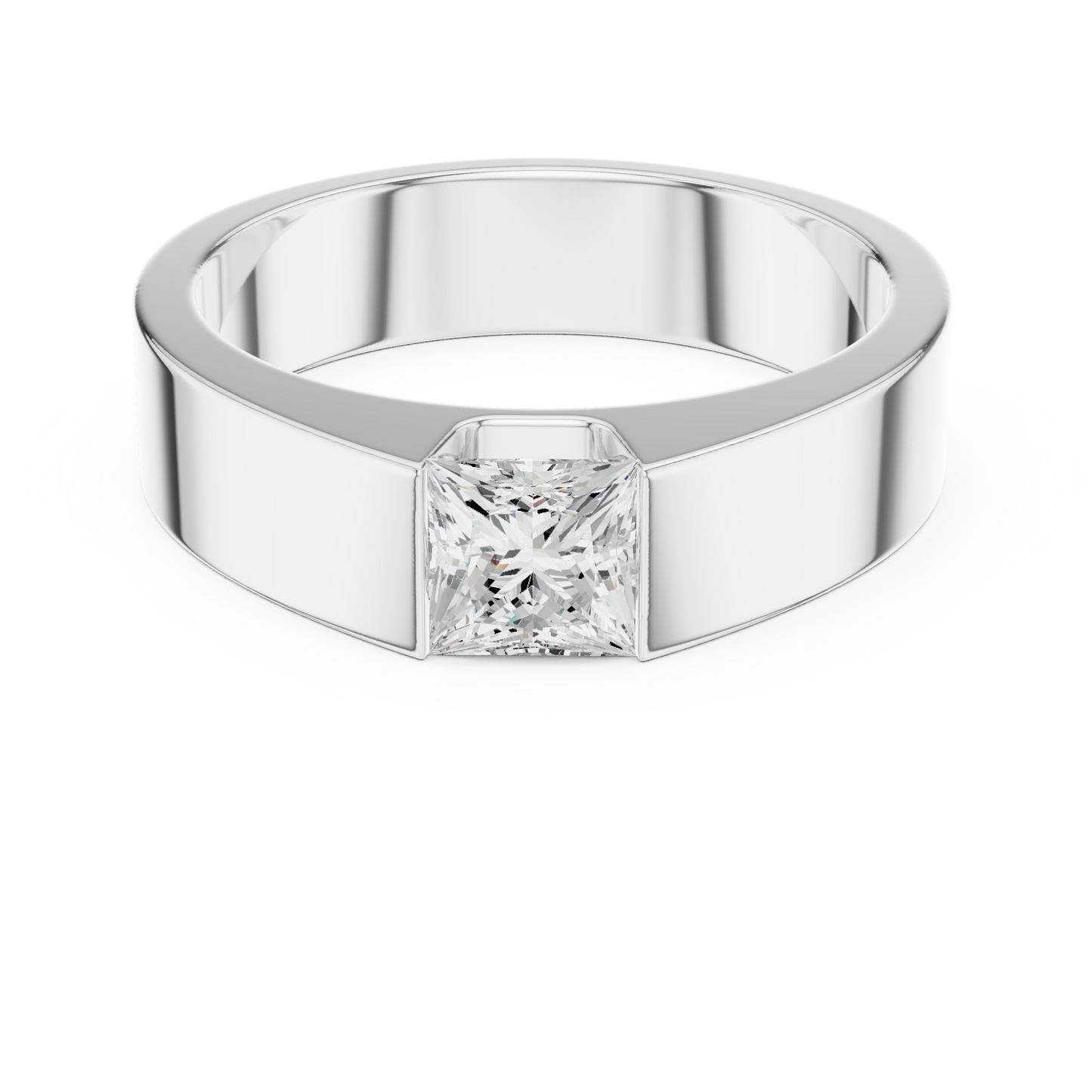 1.00 Ct Princess Cut Lab grown Diamond Classic Vintage Unique Daily Wear Men Diamond Ring - HIGHCARAT DIAMONDS