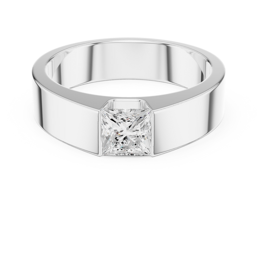 1.00 Ct Princess Cut Lab grown Diamond Classic Vintage Unique Daily Wear Men Diamond Ring - HIGHCARAT DIAMONDS