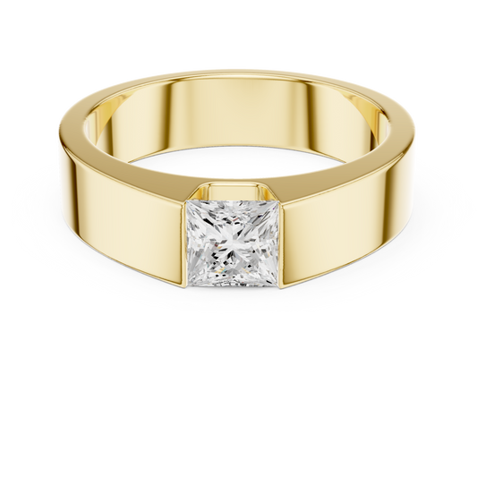 1.00 Ct Princess Cut Lab grown Diamond Classic Vintage Unique Daily Wear Men Diamond Ring - HIGHCARAT DIAMONDS
